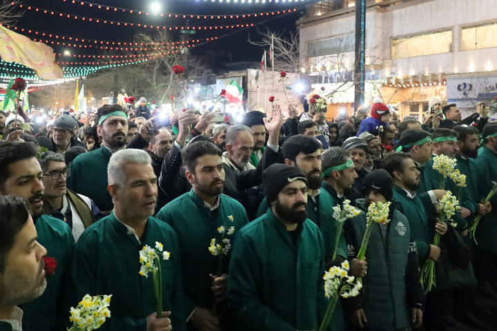 Imam Reza shrine illuminated on the birth anniversary of Imam Javad