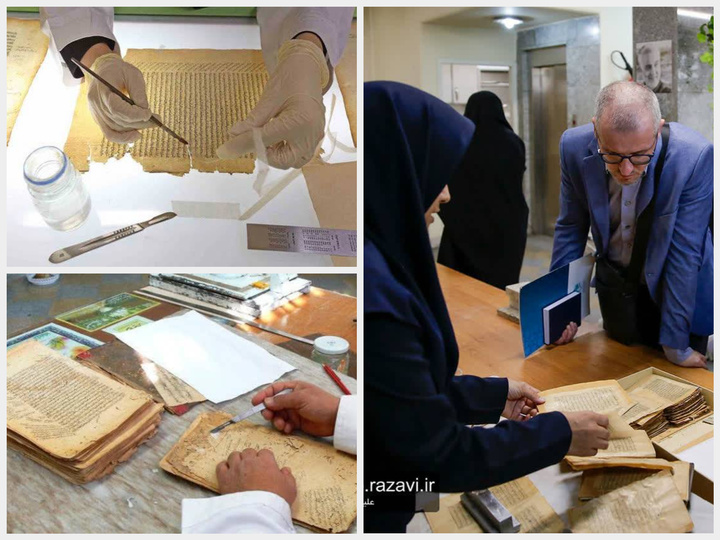Thousands pages of rare manuscripts and Qurans undergo restoration at Razavi library Thousands pages of rare manuscripts and Qurans undergo restoration at Razavi library
