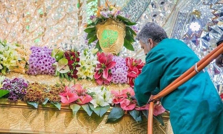 مراقد الأئمة الأطهار في العراق مزينة بالورود ومعطرة برائحة الشميم الرضوي مراقد الأئمة الأطهار في العراق مزينة بالورود ومعطرة برائحة الشميم الرضوي