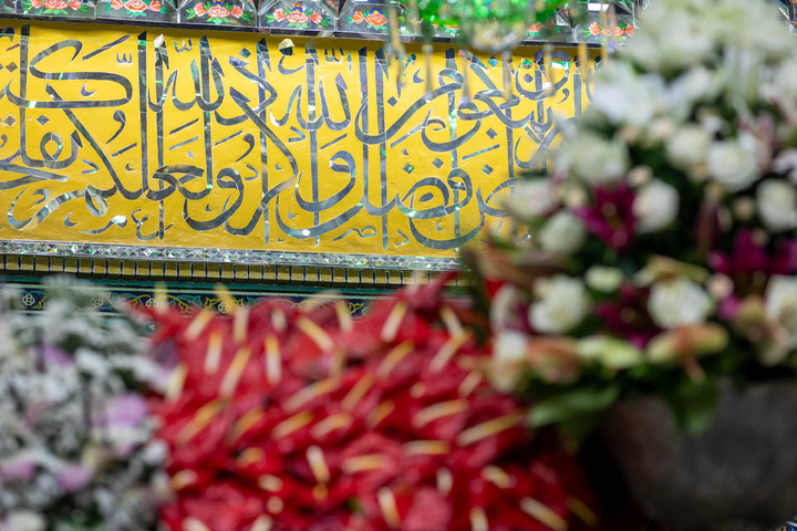 تزیین الحرم الرضوي بالزهور بمناسبة أیام عشرة الکرامة