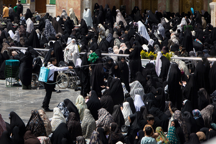 Rosewater sprinkling at holy shrine