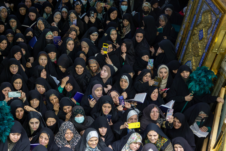 Imam Reza shrine adorned with flowers for Karamat Ten-Day Celebrations