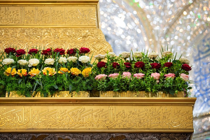 گل آرایی ضریح مطهر حسینی ب. مناسبت