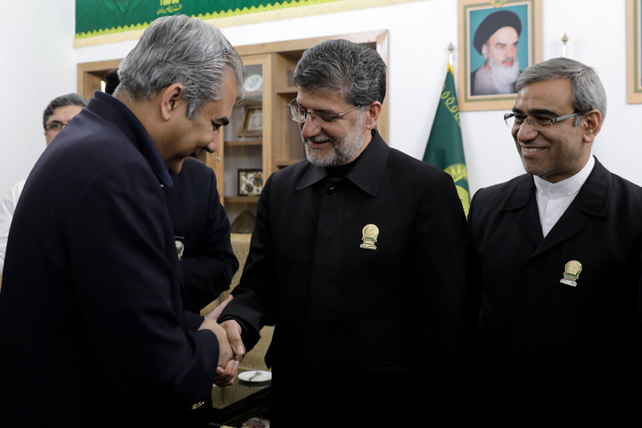پاکستان کے وفاقی وزیر داخلہ کی حرم امام رضا(ع) میں حاضری
