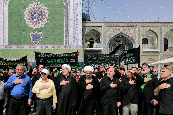 حرم امام رضا علیہ السلام میں یوم شہادت امام محمد تقی الجواد علیہ السلام کی مناسبت سے عزاداری کے مناظر