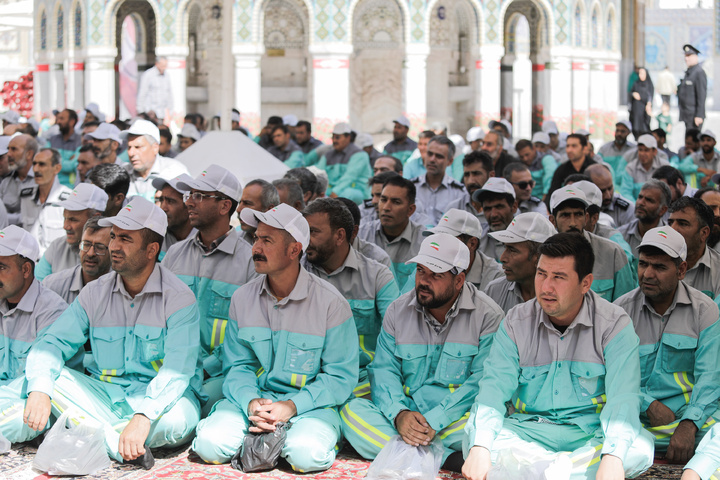 آیین اذن خدمت خادمین شهری در اربعین حسینی
