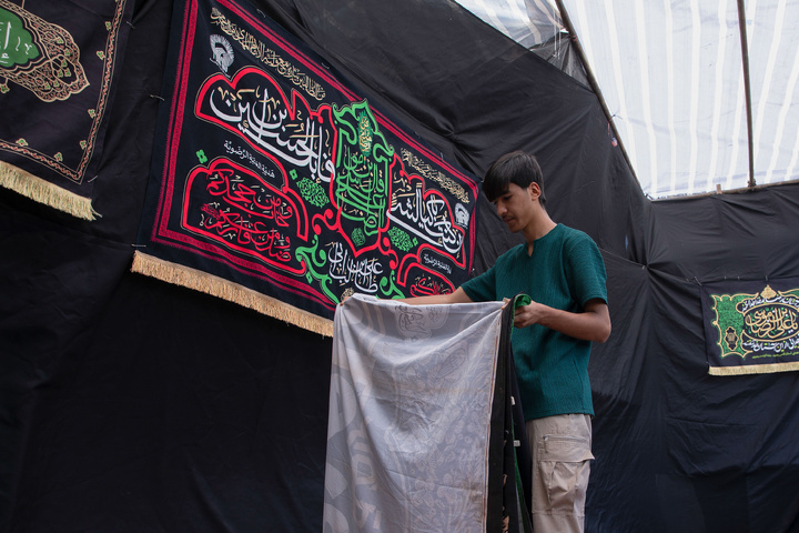 Preparations underway for service tents in Mashhad during final days of Safar 
