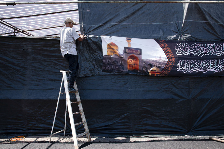 Preparations underway for service tents in Mashhad during final days of Safar 