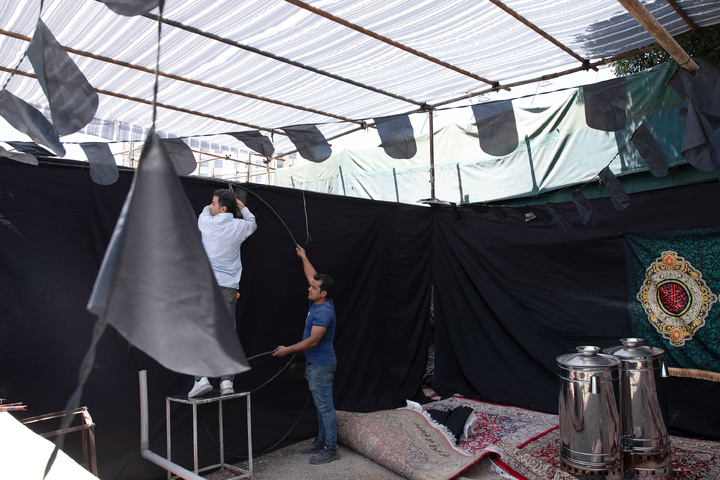 Preparations underway for service tents in Mashhad during final days of Safar 