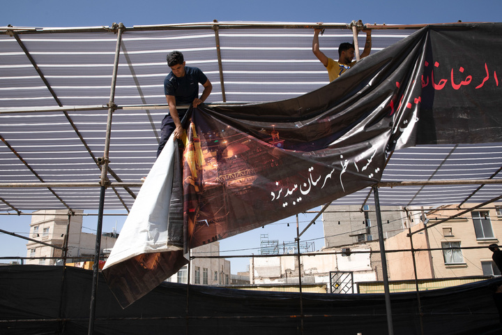 Preparations underway for service tents in Mashhad during final days of Safar 
