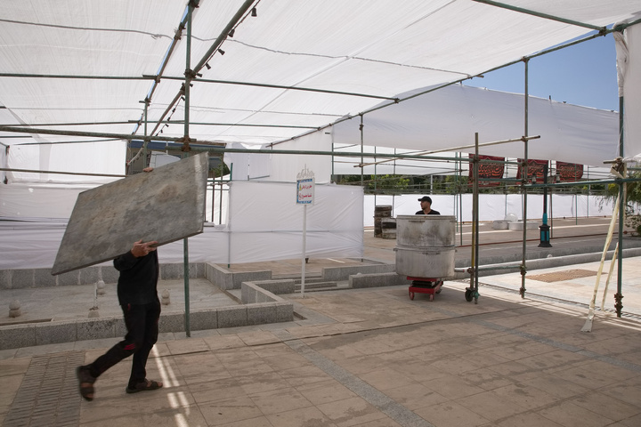 Preparations underway for service tents in Mashhad during final days of Safar 