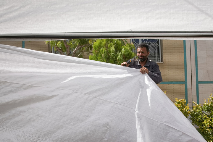Preparations underway for service tents in Mashhad during final days of Safar 