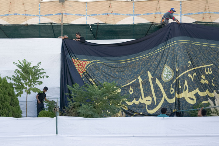 Preparations underway for service tents in Mashhad during final days of Safar 