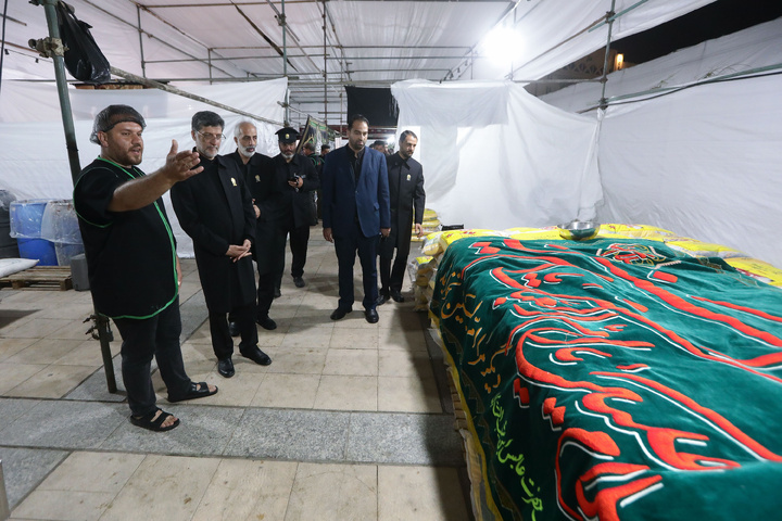 آستان قدس رضوی کے نائب متولی کا خدماتی موکبوں کا دورہ