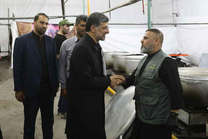 آستان قدس رضوی کے نائب متولی کا خدماتی موکبوں کا دورہ