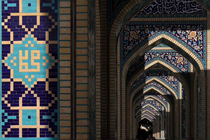 Artistic renderings of Prophet’s name adorn Imam Reza Shrine