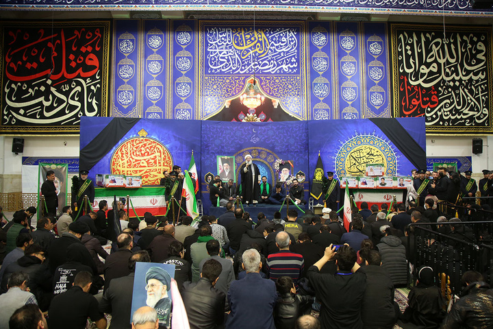 وداع با پیکر شهدای اخیر حملات آمریکایی صهیونی به قم در حرم بانوی کرامت