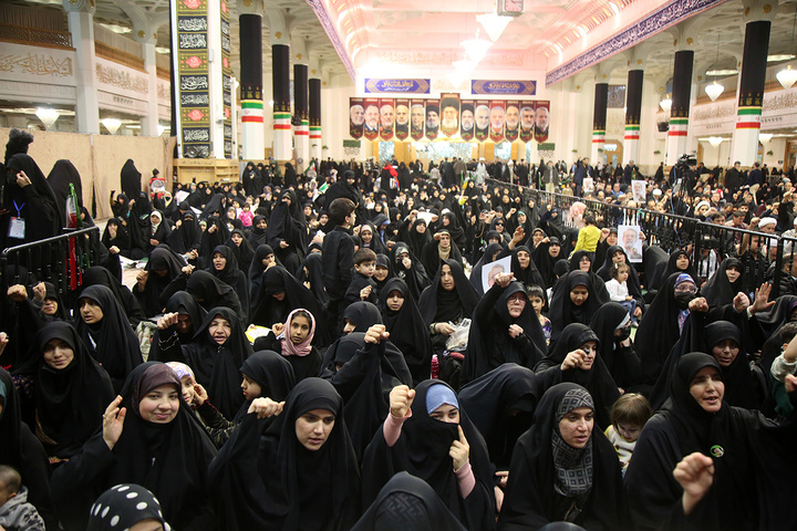 بزرگداشت شهید لاریجانی و وداع با پیکر مطهر شهید کیارش در حرم بانوی کرامت