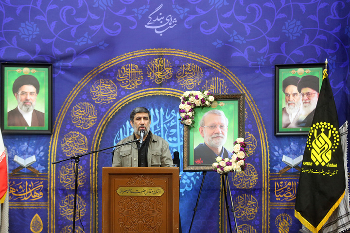 بزرگداشت شهید لاریجانی و وداع با پیکر مطهر شهید کیارش در حرم بانوی کرامت