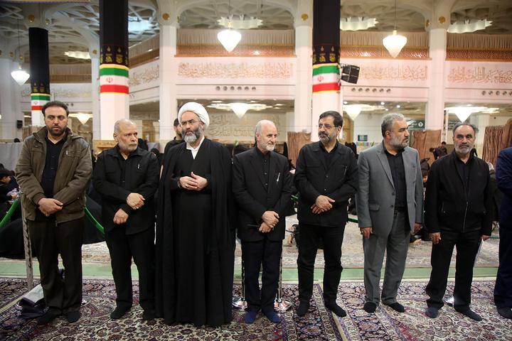 بزرگداشت شهید لاریجانی و وداع با پیکر مطهر شهید کیارش در حرم بانوی کرامت