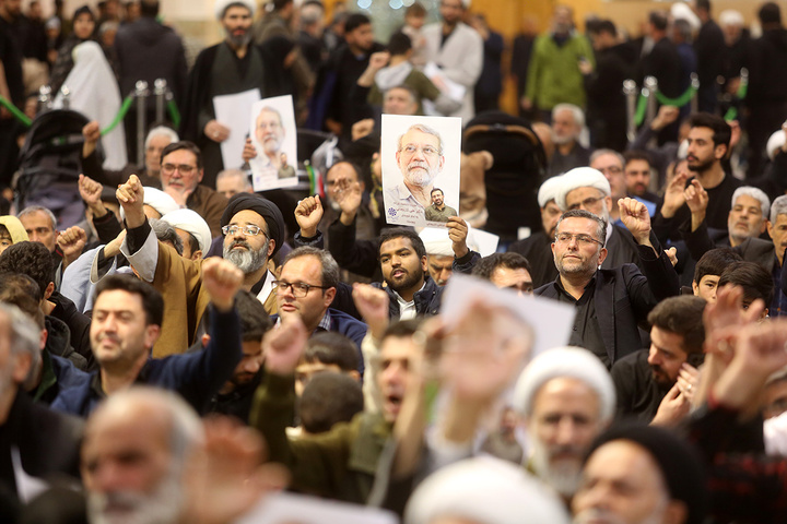 بزرگداشت شهید لاریجانی و وداع با پیکر مطهر شهید کیارش در حرم بانوی کرامت