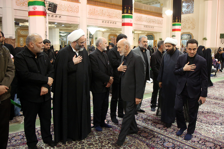 بزرگداشت شهید لاریجانی و وداع با پیکر مطهر شهید کیارش در حرم بانوی کرامت