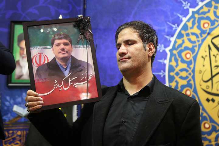 بزرگداشت شهید لاریجانی و وداع با پیکر مطهر شهید کیارش در حرم بانوی کرامت