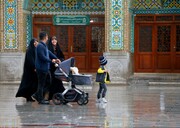 حال و هوای بارانی حرم مطهر حضرت فاطمه معصومه(س)