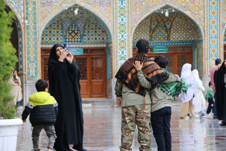 حال و هوای بارانی حرم مطهر حضرت فاطمه معصومه(س)