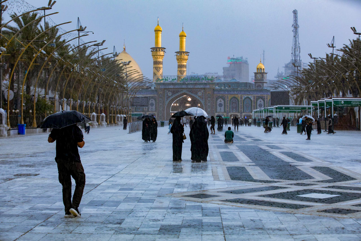 حال و هوای بارانی بین الحرمین کربلا