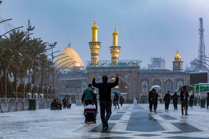 حال و هوای بارانی بین الحرمین کربلا