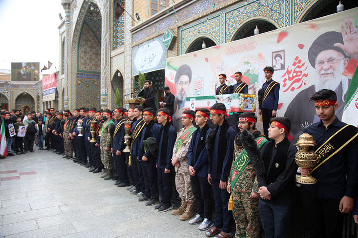 تشییع شهید دانش‌آموز حملات آمریکایی صهیونی در حرم حضرت معصومه (س)