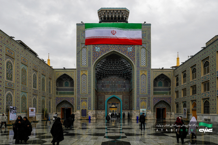 بارش باران بهاری در حرم مطهر رضوی