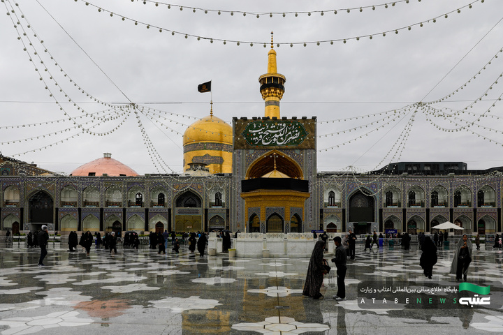بارش باران بهاری در حرم مطهر رضوی