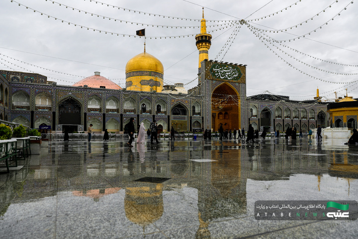 بارش باران بهاری در حرم مطهر رضوی