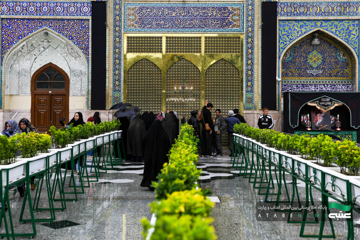 بارش باران بهاری در حرم مطهر رضوی
