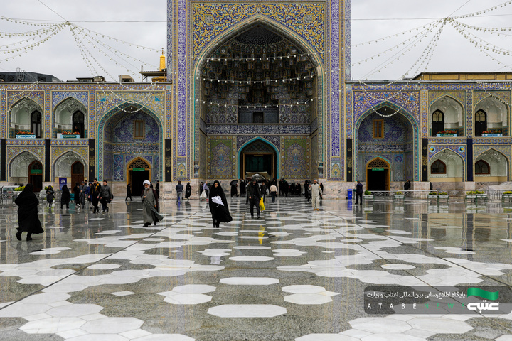 بارش باران بهاری در حرم مطهر رضوی