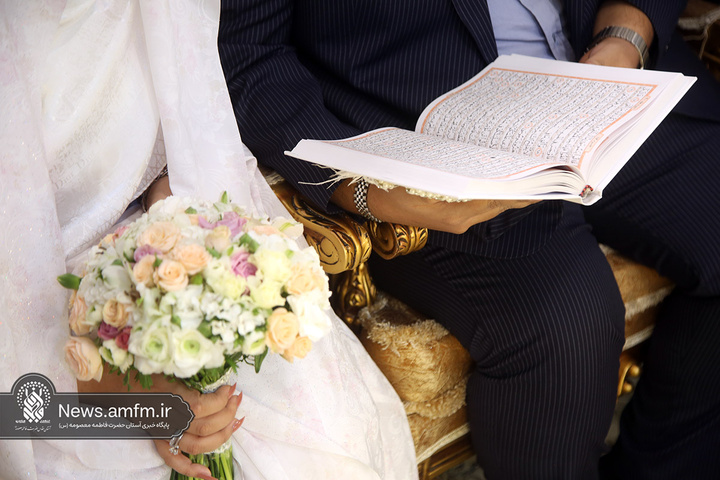 پیوند آسمانی ۸۰ زوج جوان در جوار حرم کریمه اهل‌بیت(س) در ایام نوروز
