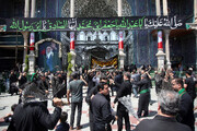 عرض ارادت دسته‌جات عزاداری امام صادق (ع) در حرم بانوی کرامت