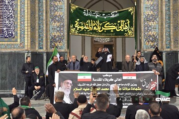 تشرف موکب‌داران عراقی به حرم رضوی در ایام سوگواری صادق آل محمد(علیه السلام)