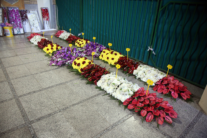 1 گل‌آرایی ضریح مطهر حرم حضرت معصومه (س) در آستانه آغاز دهه کرامت