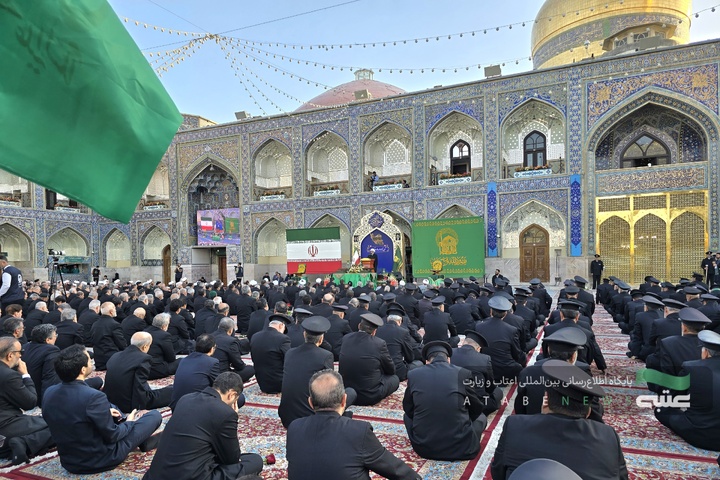 آیین اذن اعزام کاروان زیر سایه خورشید در حرم مطهر رضوی
