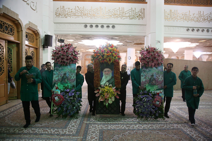 شبستان اصلی حرم مطهر بانوی کرامت غرق گل شد