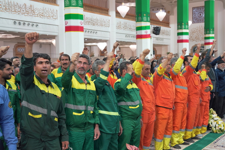 خطبه‌خوانی خادمان حرم حضرت معصومه (س) در سالروز میلاد بانوی کرامت