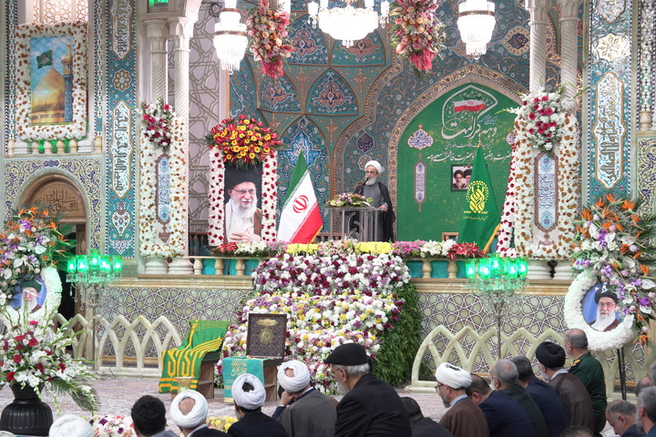 خطبه‌خوانی خادمان حرم حضرت معصومه (س) در سالروز میلاد بانوی کرامت