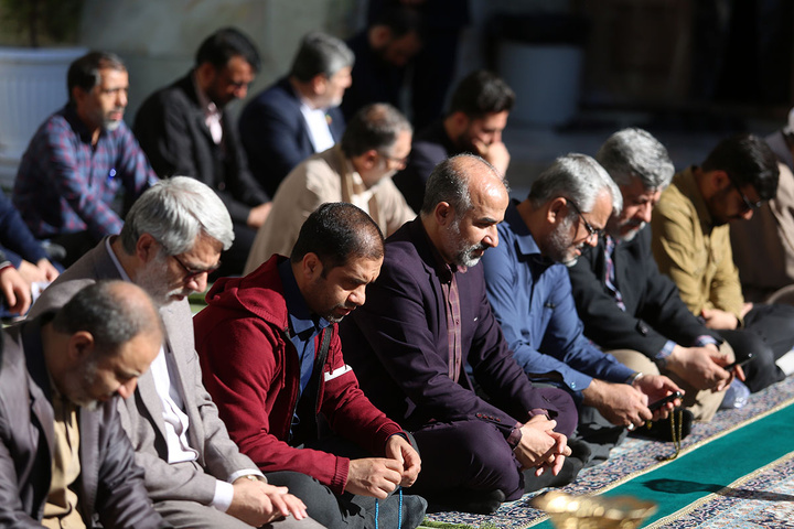 آیین خطبه‌خوانی اصحاب رسانه و کارکنان سپاه قم به مناسبت دهه کرامت