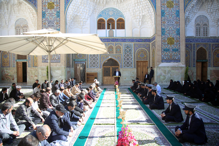 آیین خطبه‌خوانی اصحاب رسانه و کارکنان سپاه قم به مناسبت دهه کرامت