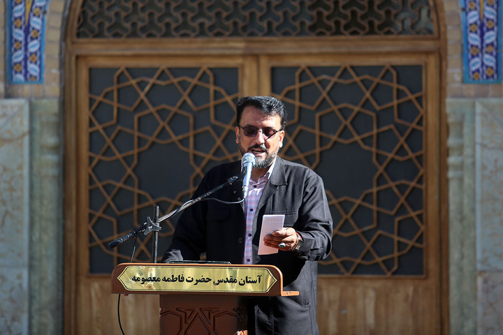 آیین خطبه‌خوانی اصحاب رسانه و کارکنان سپاه قم به مناسبت دهه کرامت