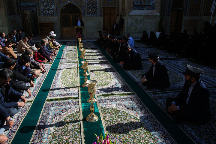 آیین خطبه‌خوانی اصحاب رسانه و کارکنان سپاه قم به مناسبت دهه کرامت