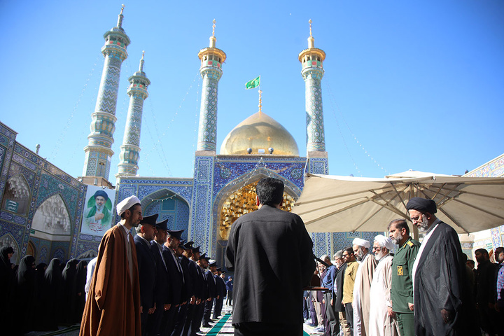آیین خطبه‌خوانی اصحاب رسانه و کارکنان سپاه قم به مناسبت دهه کرامت